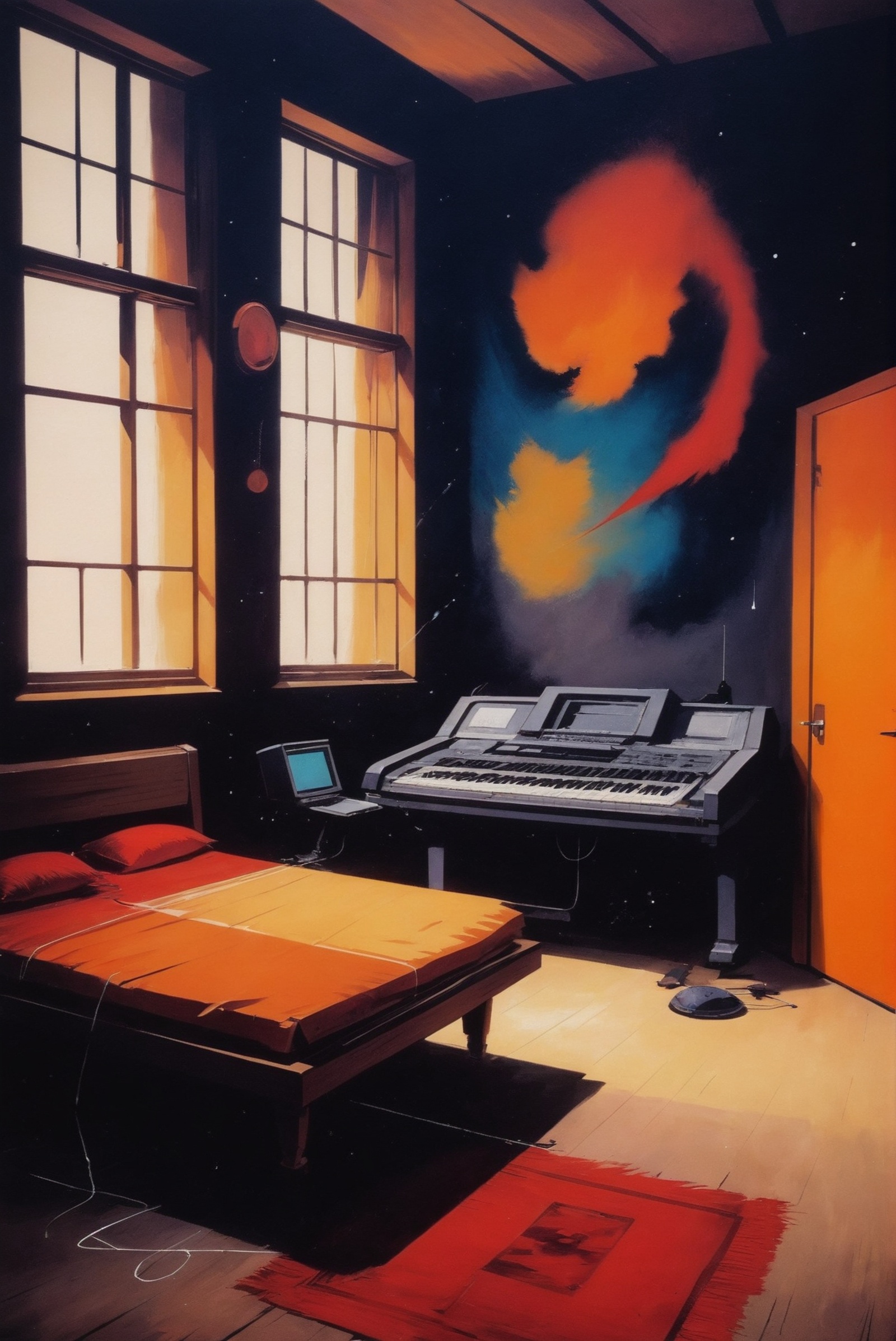 retro 1970s painting,  rough brush strokes,  anime style on Tensor.Art