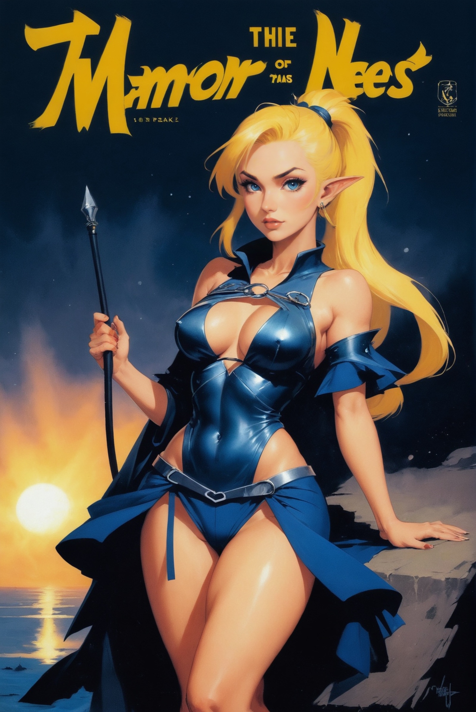 retro 1940s comic book cover,  rough brush strokes,  anime style on Tensor.Art