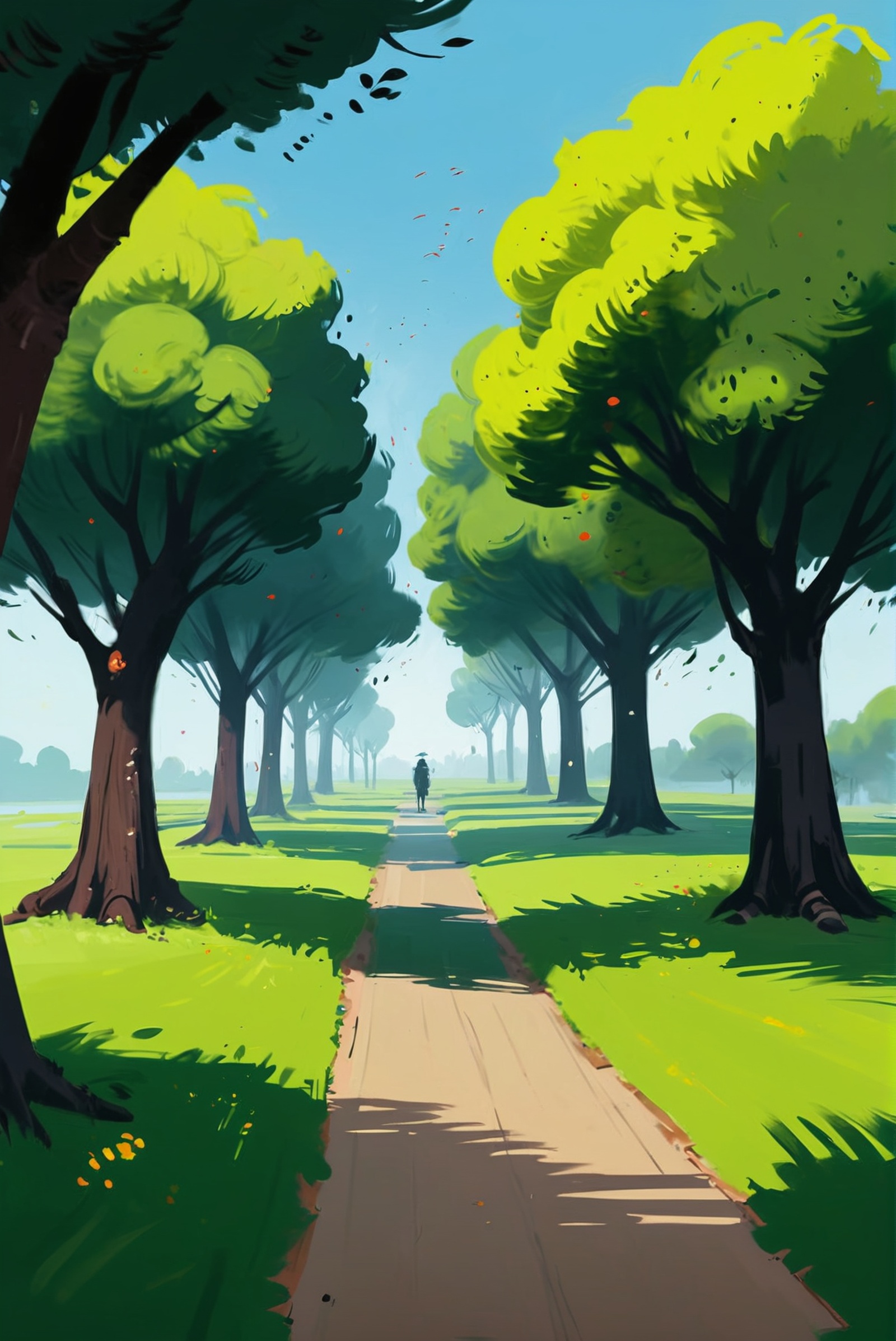 rough brushy digital painting,  sketch,  Immortal Orchards on Tensor.Art