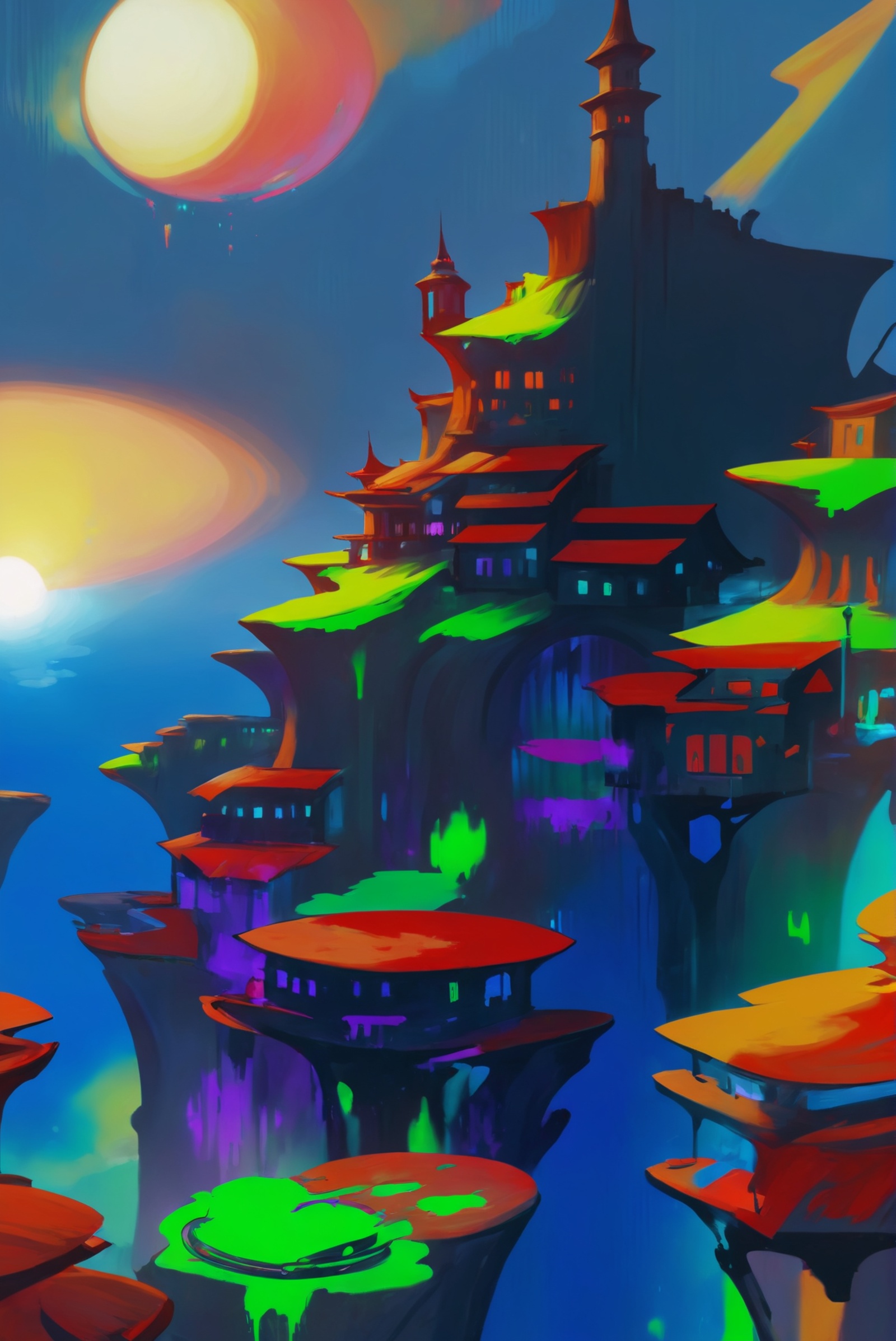 digital painting,  epic fantasy,  scifi city on Tensor.Art