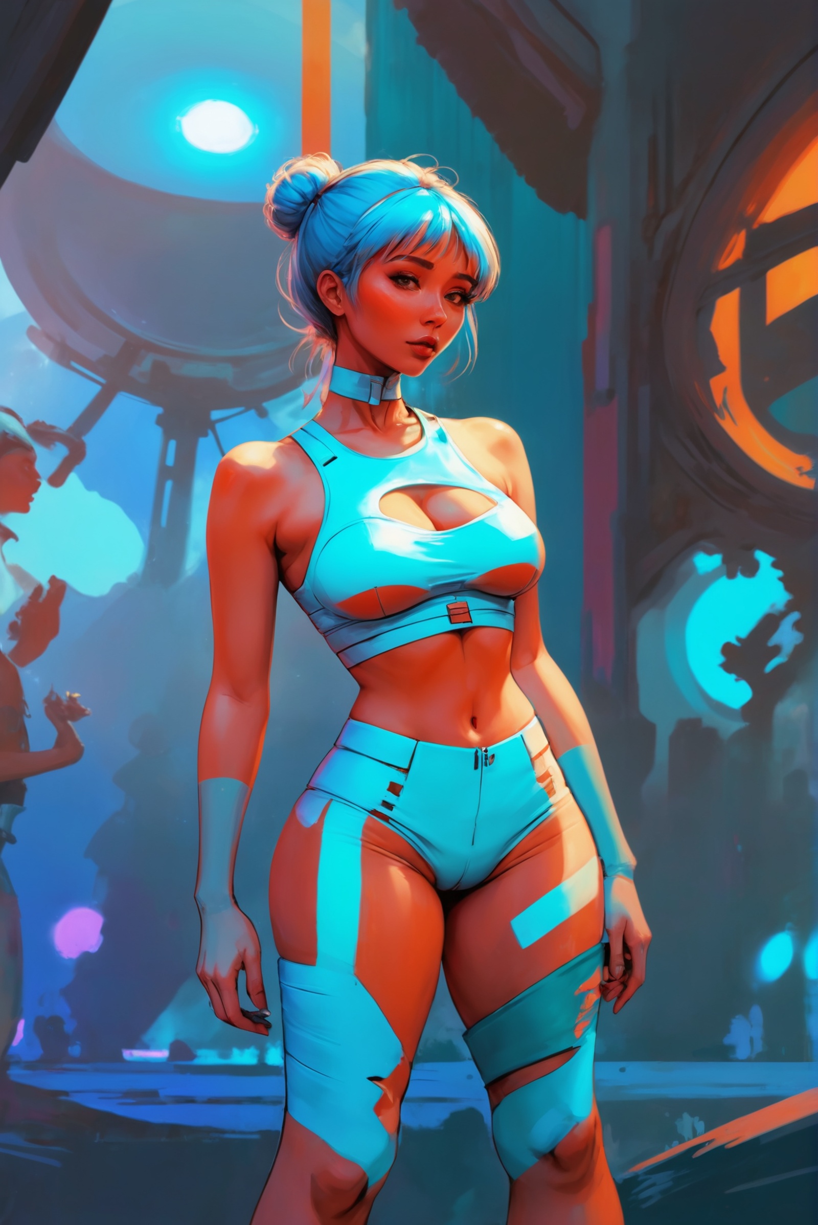 digital painting,  epic fantasy,  rock concert in a techno-optimist on Tensor.Art