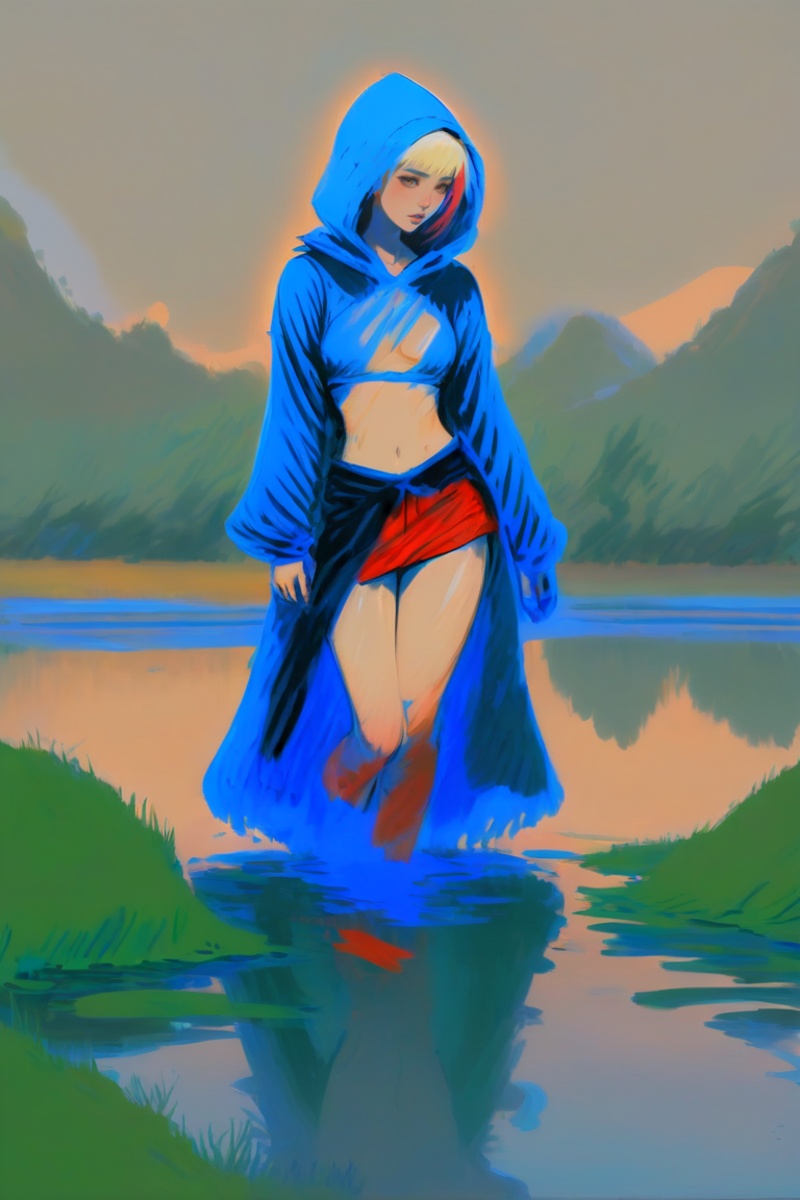 lineart,  blue oil pastel sketch on simple background,  anime style on Tensor.Art