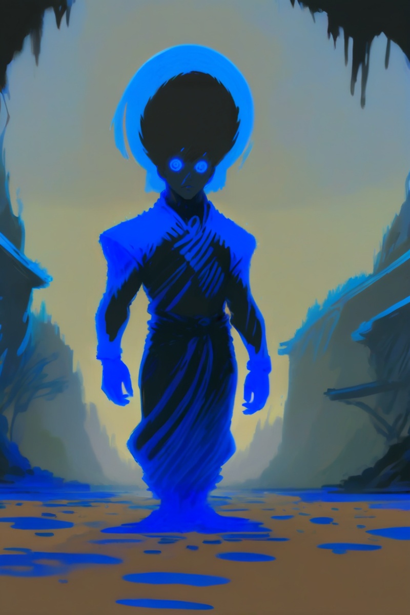 lineart,  blue oil pastel sketch on simple background,  anime style on Tensor.Art