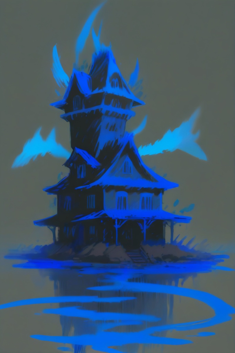 lineart,  blue oil pastel sketch on simple background,  anime style on Tensor.Art