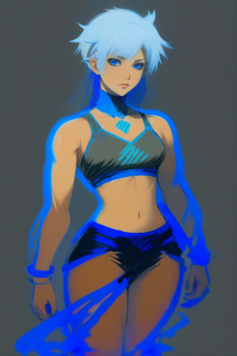 lineart,  blue oil pastel sketch on simple background,  anime style on Tensor.Art