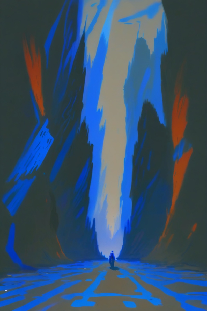 lineart,  blue oil pastel sketch on simple background,  anime style on Tensor.Art
