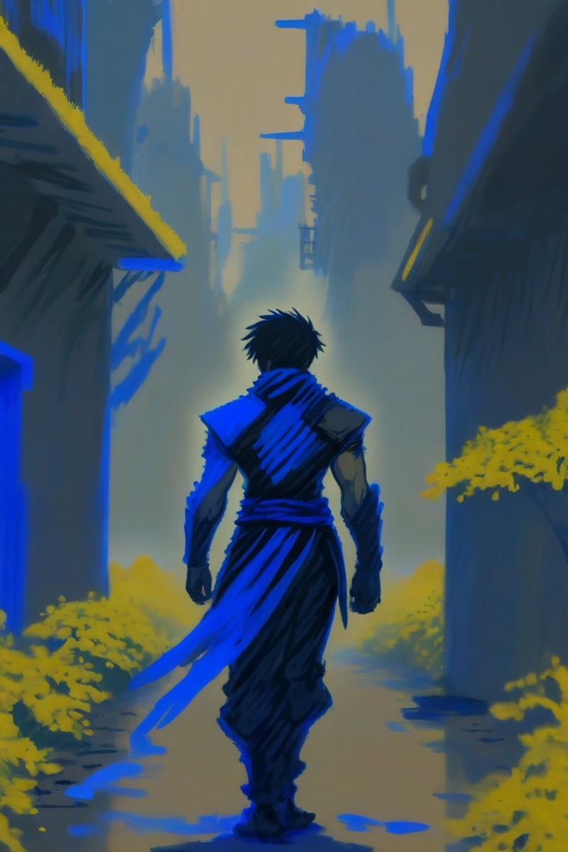 lineart,  blue oil pastel sketch on simple background,  anime style on Tensor.Art