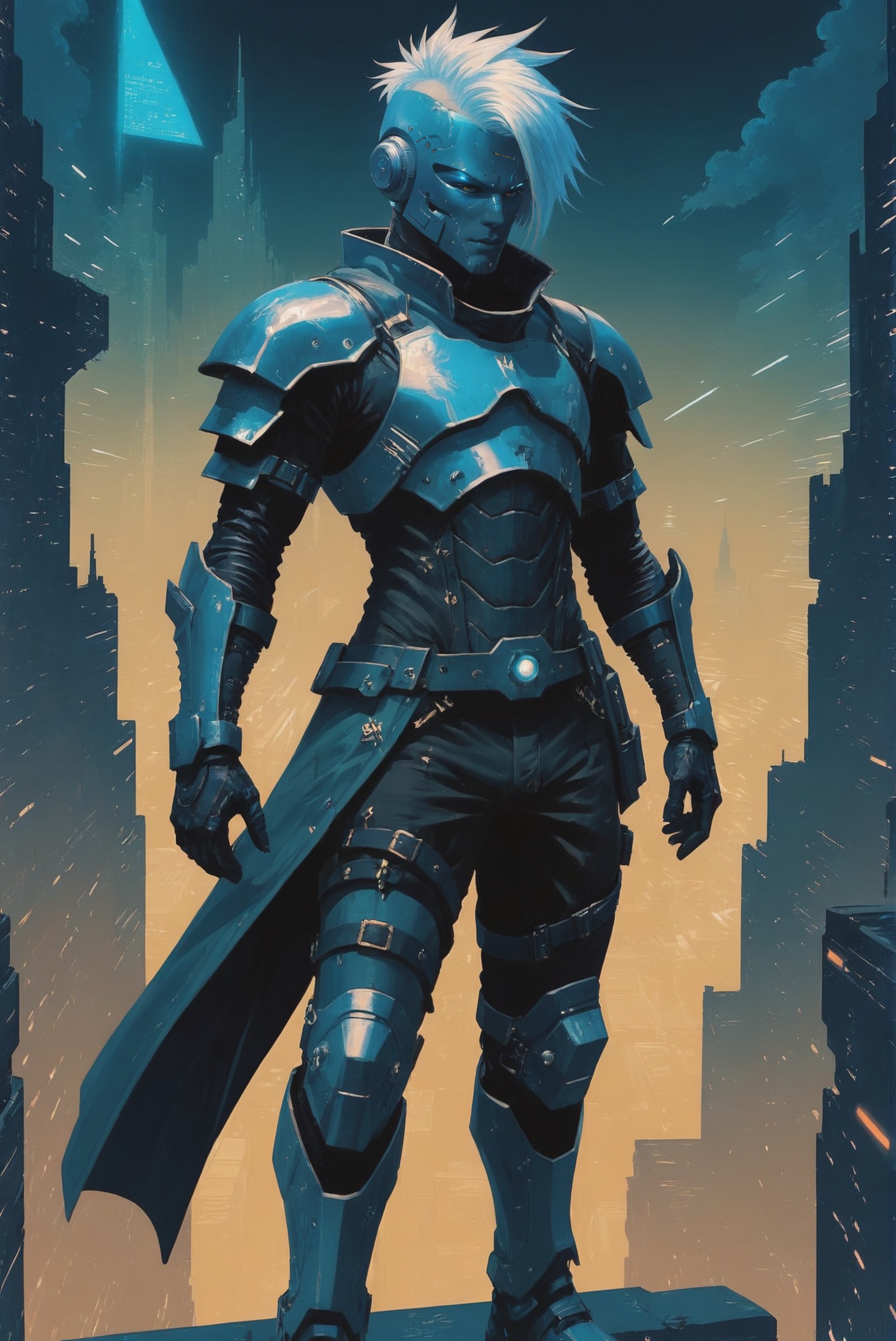 dynstopian cyberpunk,  ,  1boy on Tensor.Art