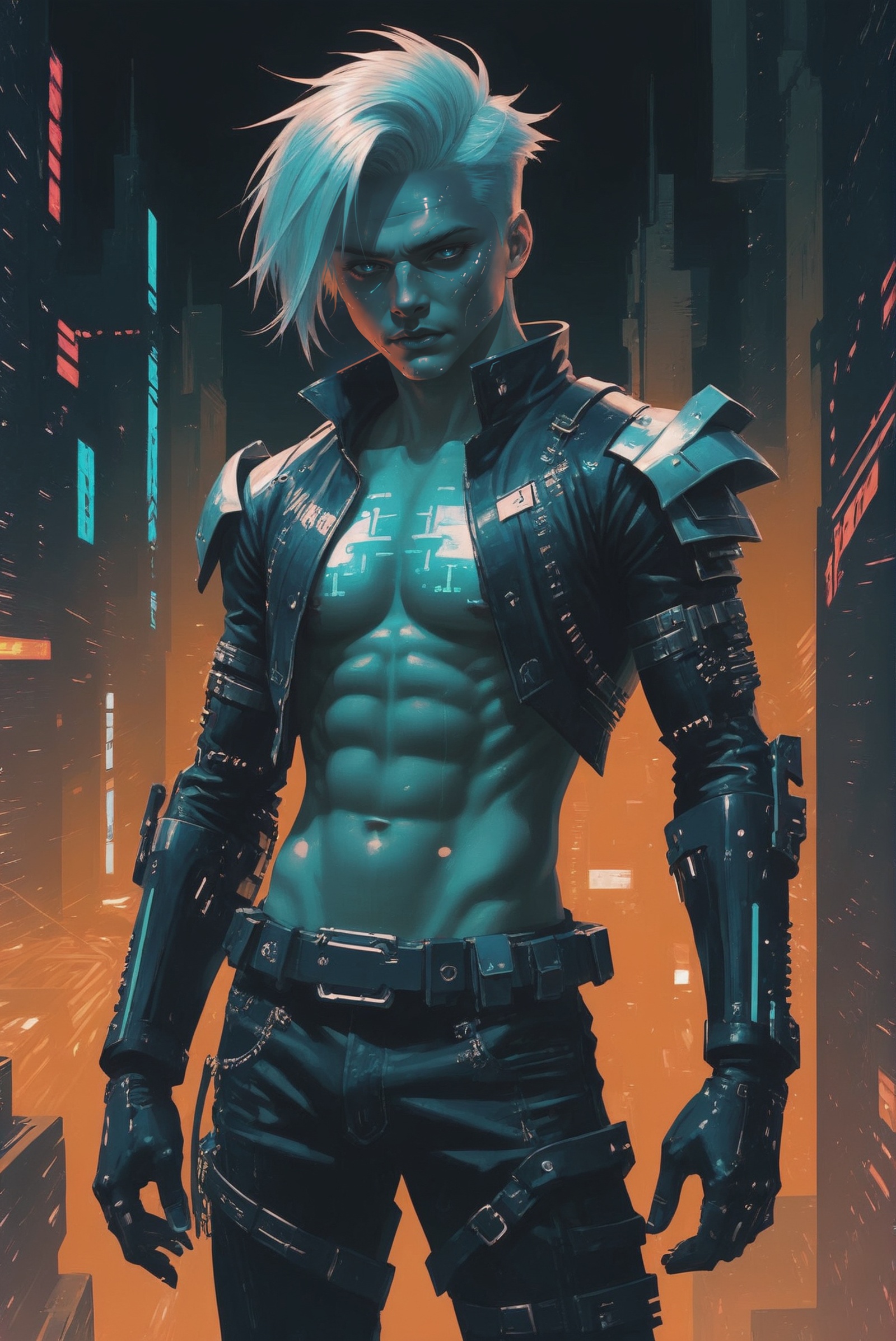 dynstopian cyberpunk,  ,  1boy on Tensor.Art