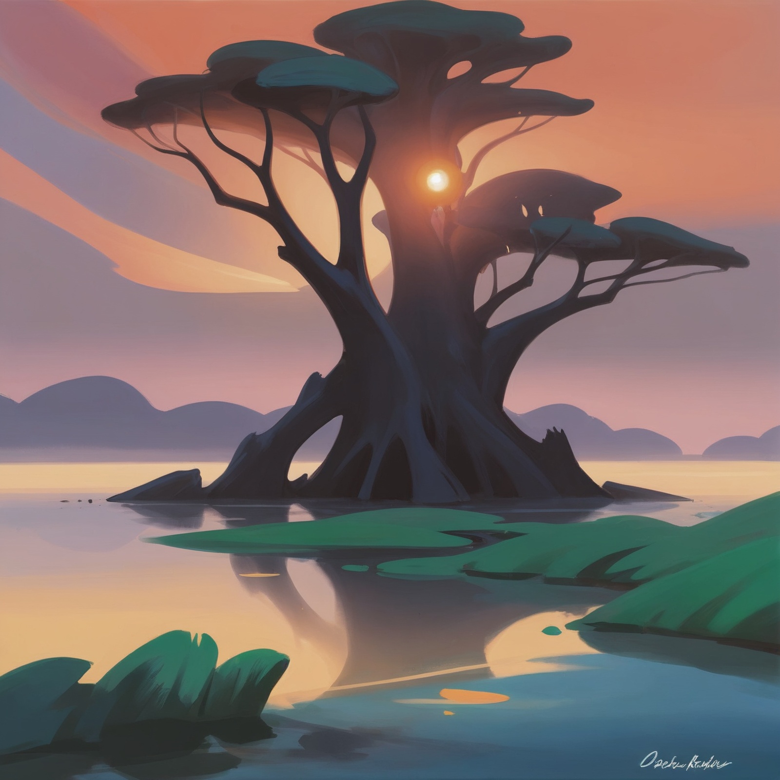 digital painting,  Mystic River Delta on Tensor.Art
