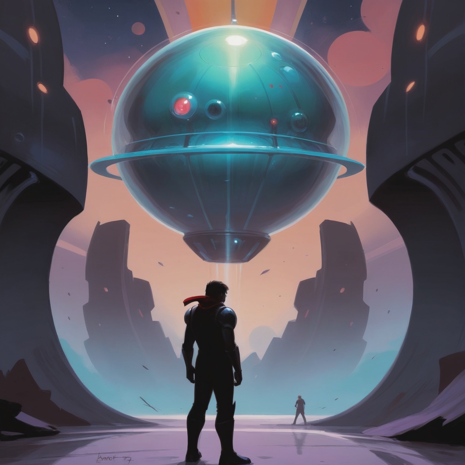 comic book style digital painting,  vertical scifi hamlet beyond the beginning of reality on Tensor.Art