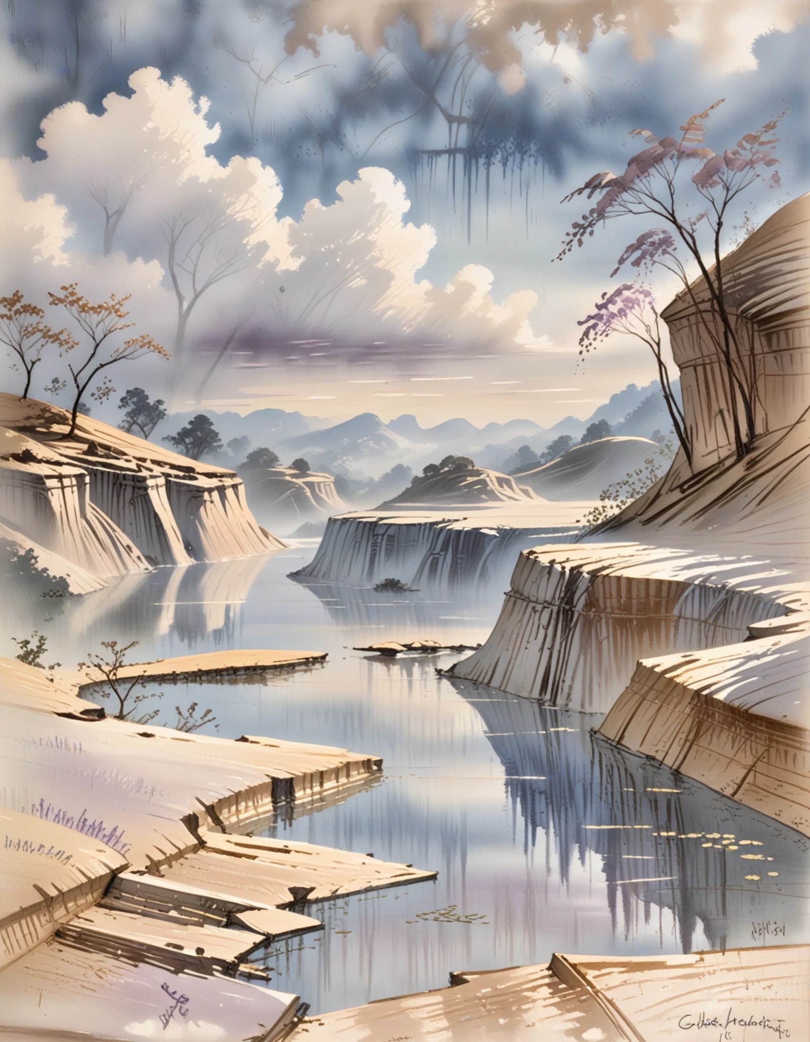 morning,  blue sky,  clouds on Tensor.Art