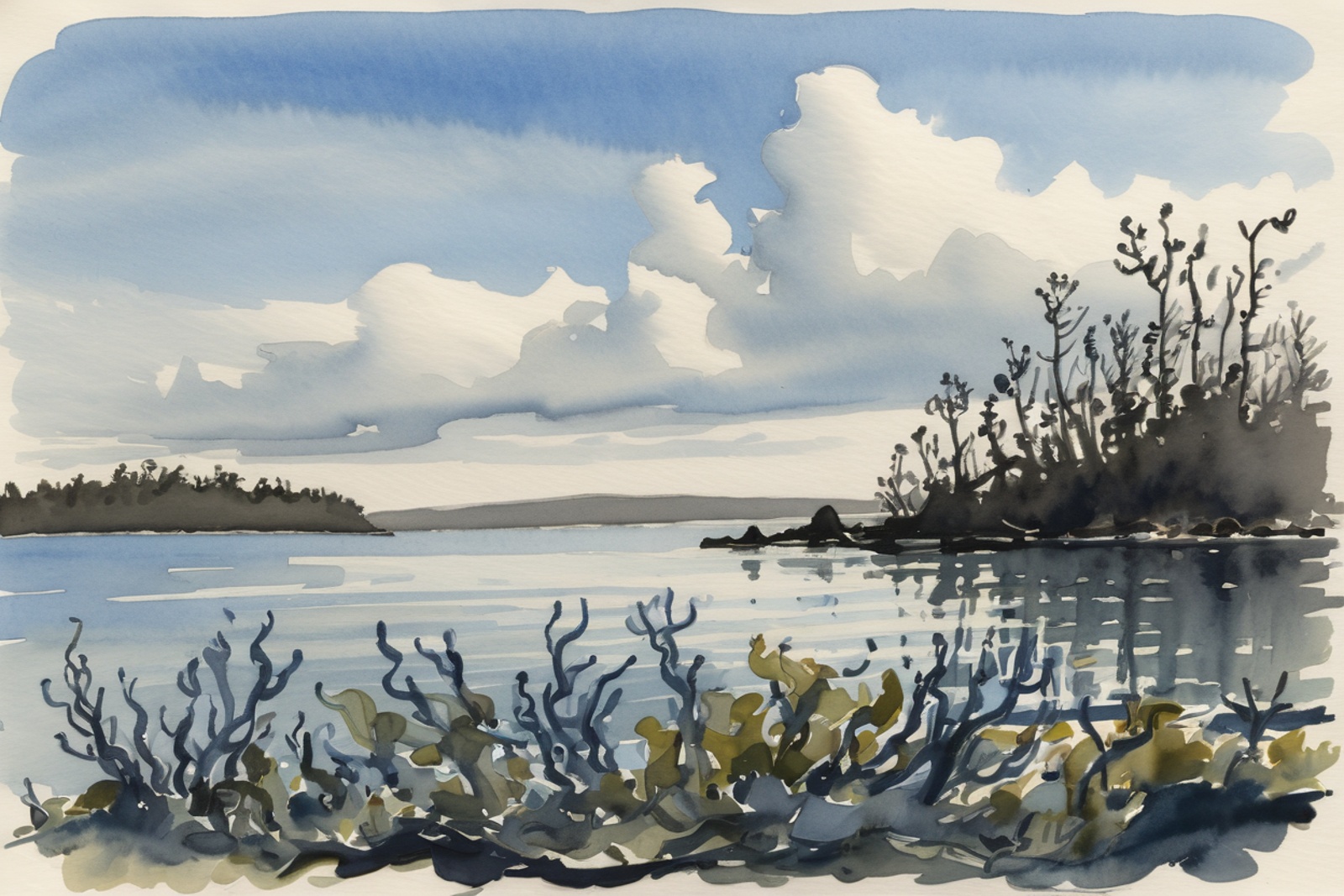 ink and wash,  rough ink sketch,  morning on Tensor.Art