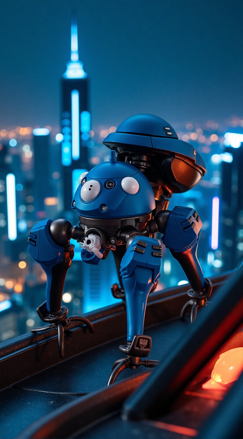 Tachikoma,  futuristic skyscrapers,  cyberpunk cityscape on Tensor.Art