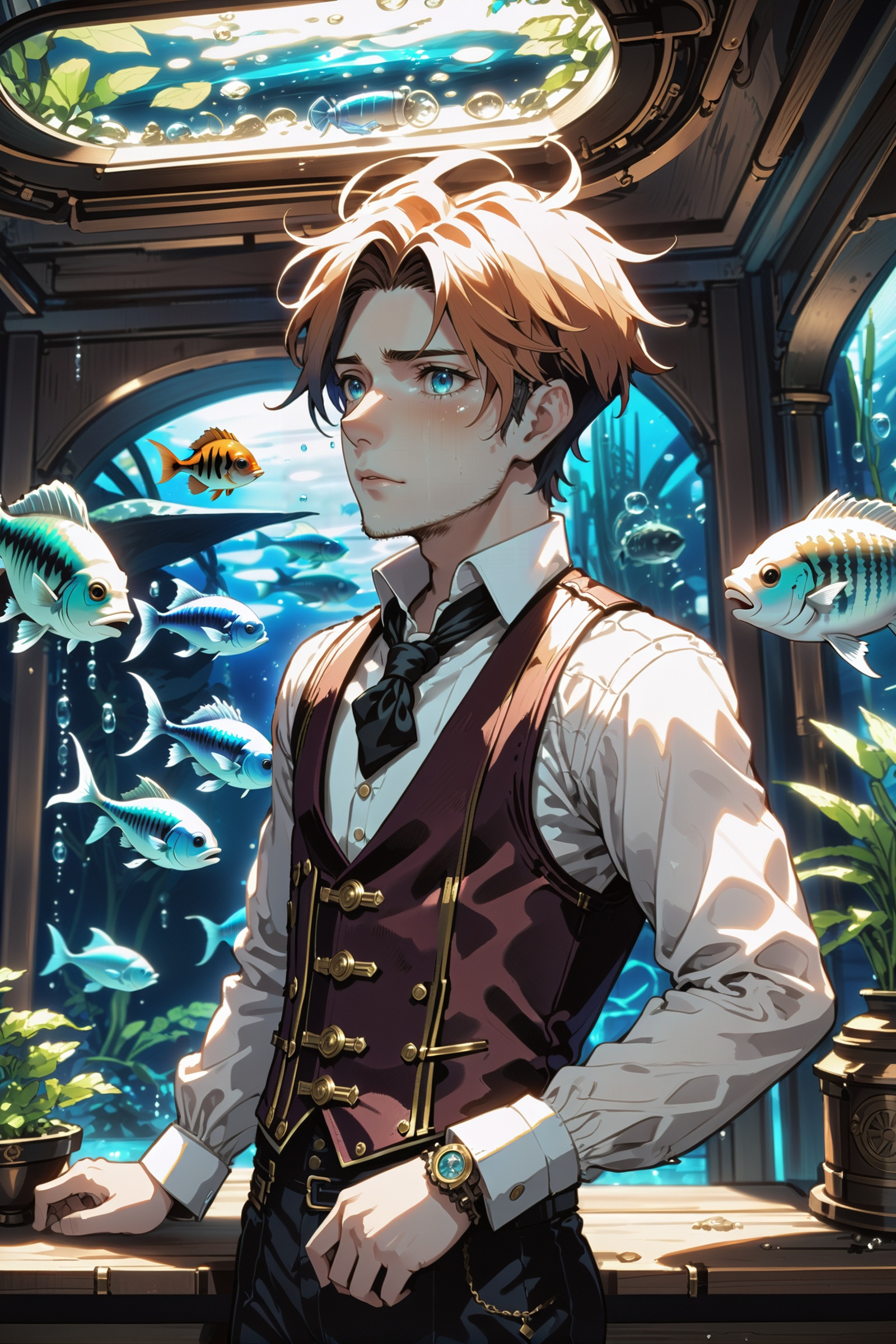 anime style,  steampunk,  1boy on Tensor.Art