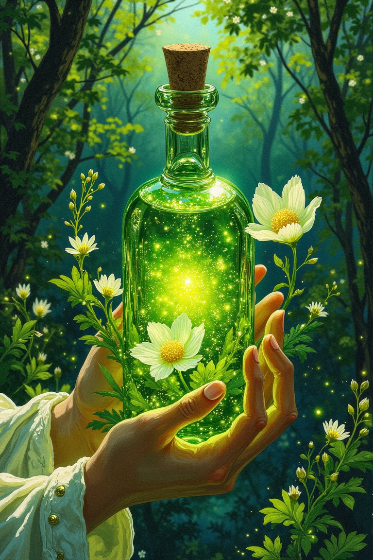 The painting,  crafted with oil paints in a mystical,  romantic style on Tensor.Art