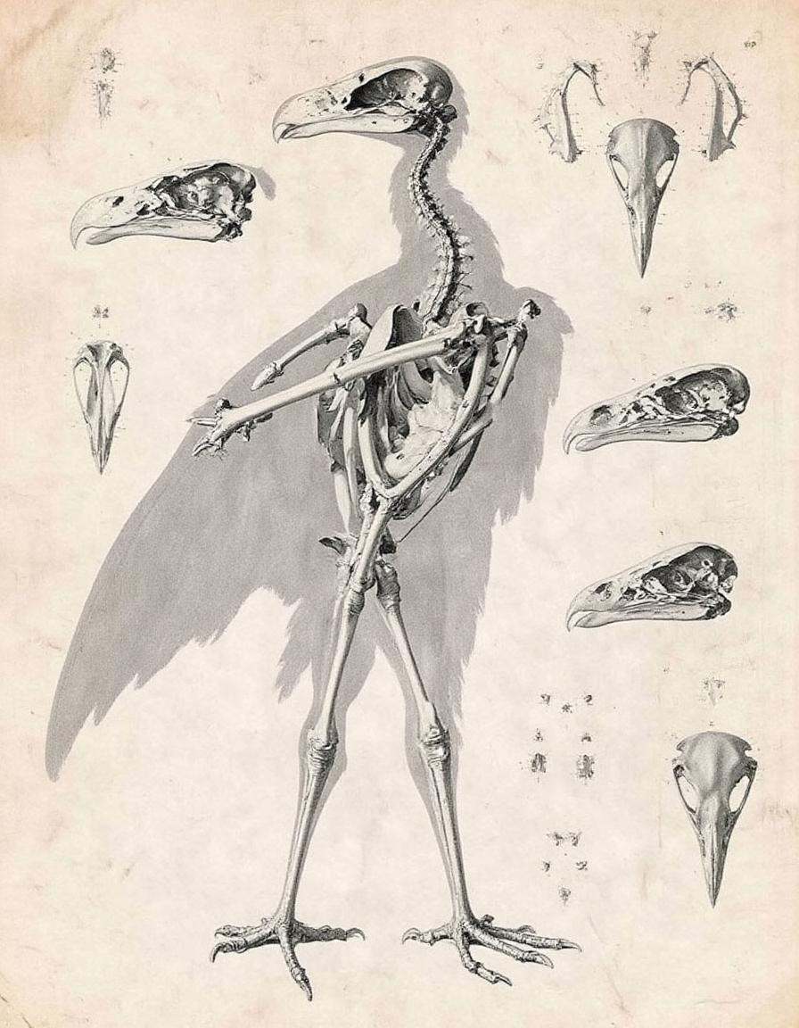 A bird without feathers and skin,  displayed so that its muscles and visible anatomicus on Tensor.Art
