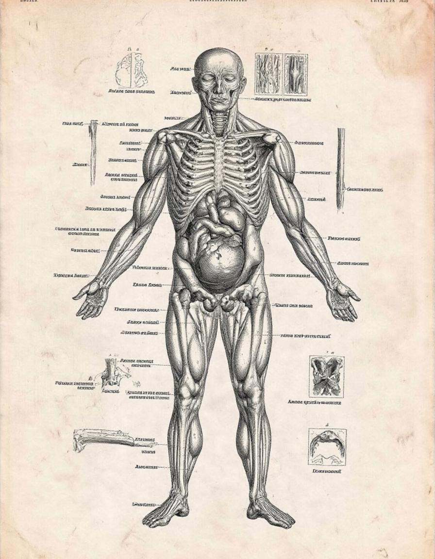 A cross-section of a human's chest cavity with all the organs labeled anatomicus on Tensor.Art