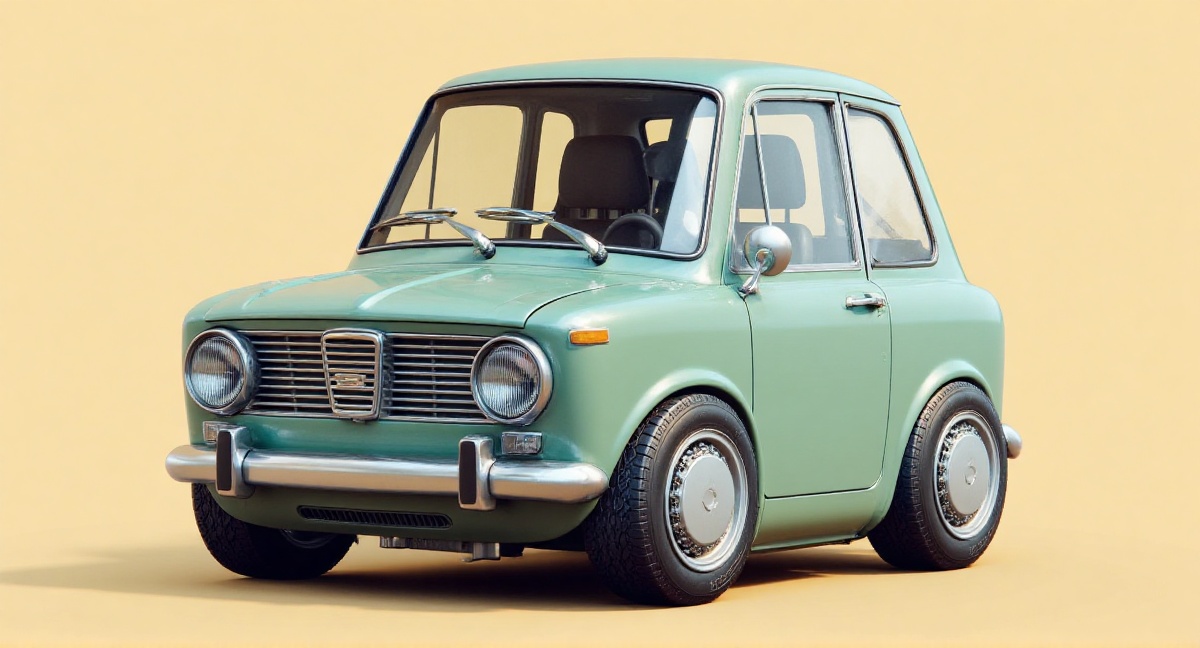 a Seat 600 in stylized 3D cartoon style ,  ChibiCars,  80s on Tensor.Art