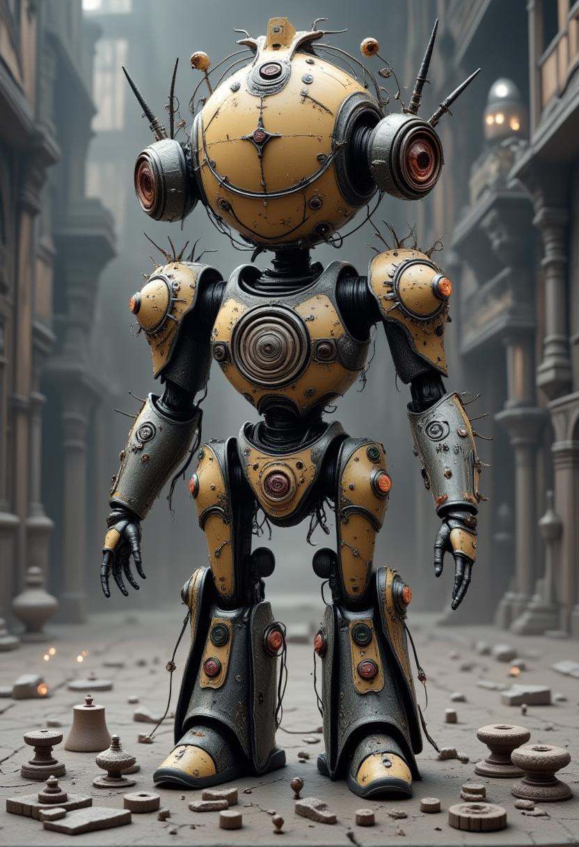A young inventor showcases a malfunctioning robot that's causing chaos,  tools and gears scattered around., on Tensor.Art