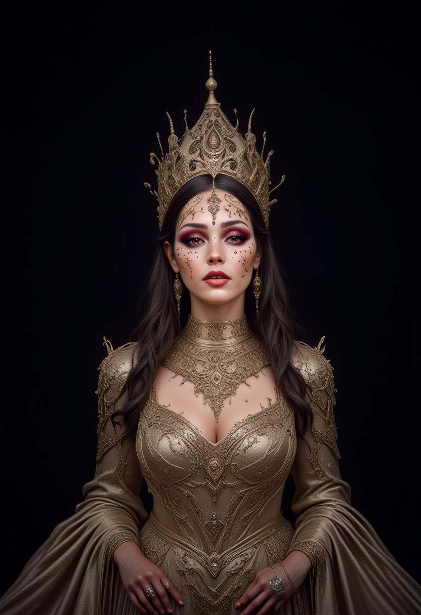 An opera singer,  in her 30s,  stage makeup accentuating her features on Tensor.Art