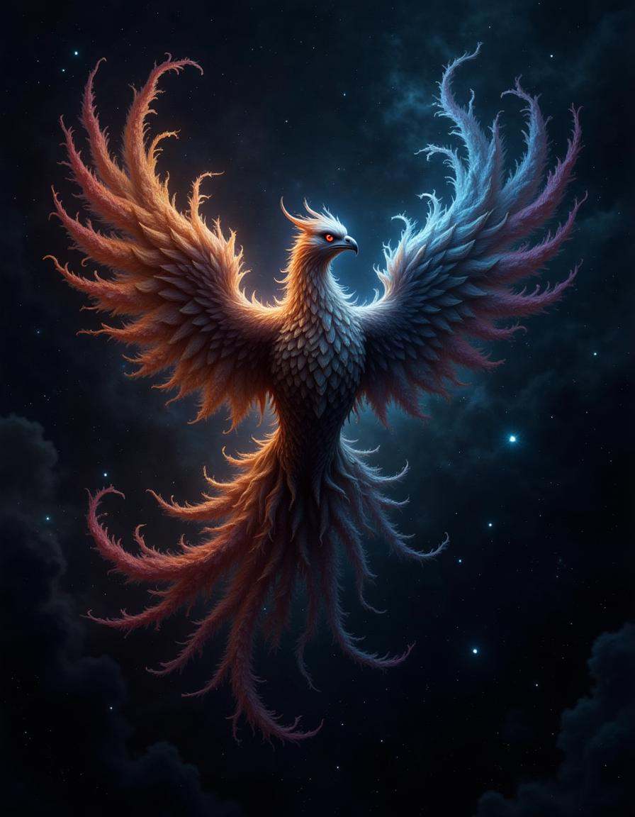 best_of,  ,  A nebula in the form of a phoenix on Tensor.Art