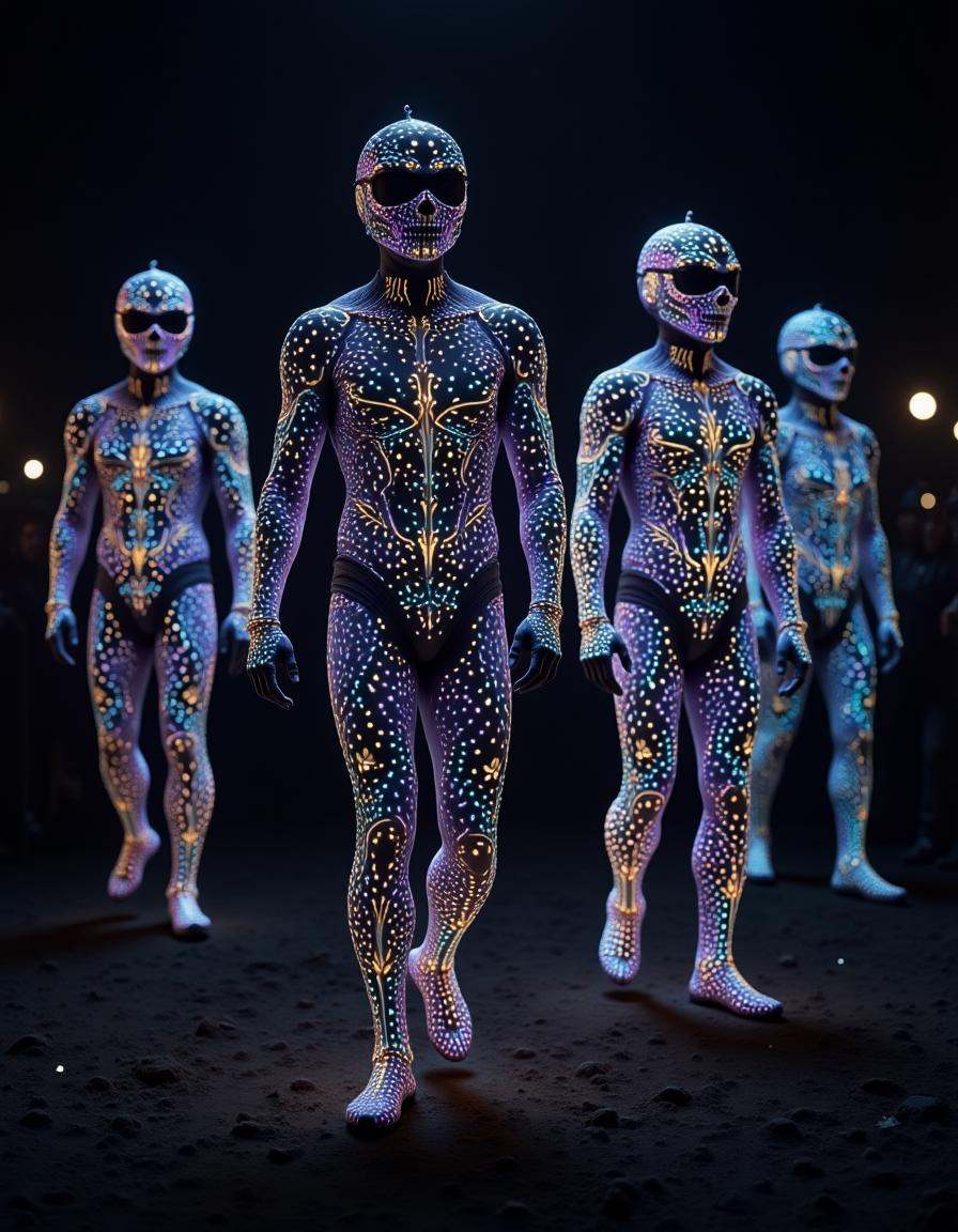 best_of,  ,  A festival of lights where the participants wear suits of LED and holographic projections on Tensor.Art