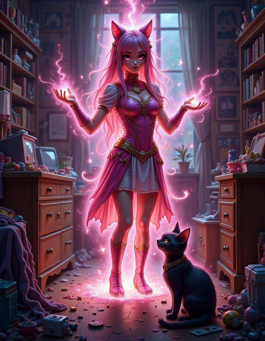 best_of,  ,  A magical girl transforming with a burst of light on Tensor.Art