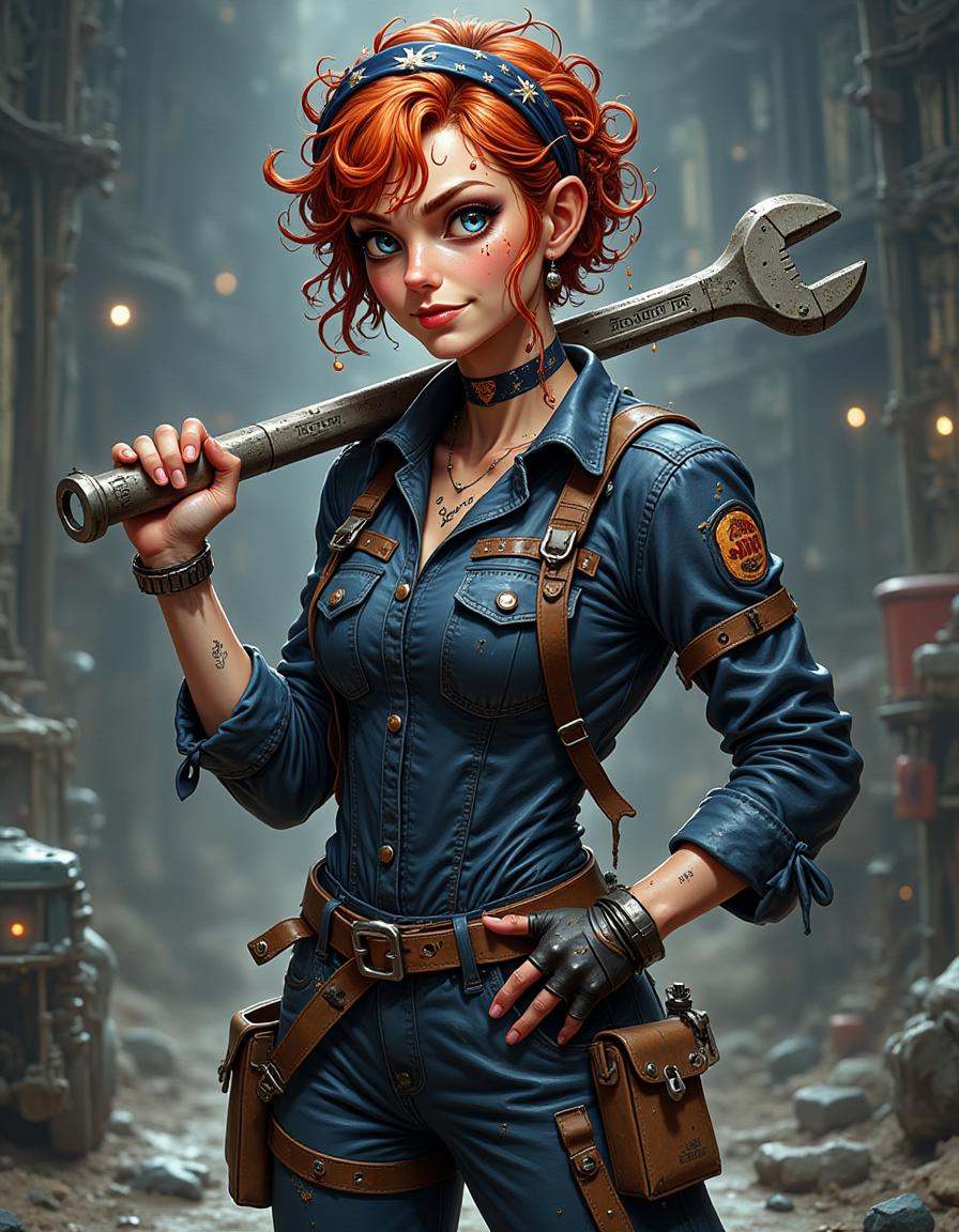 best_of,  ,  A female mechanic in her 30s on Tensor.Art