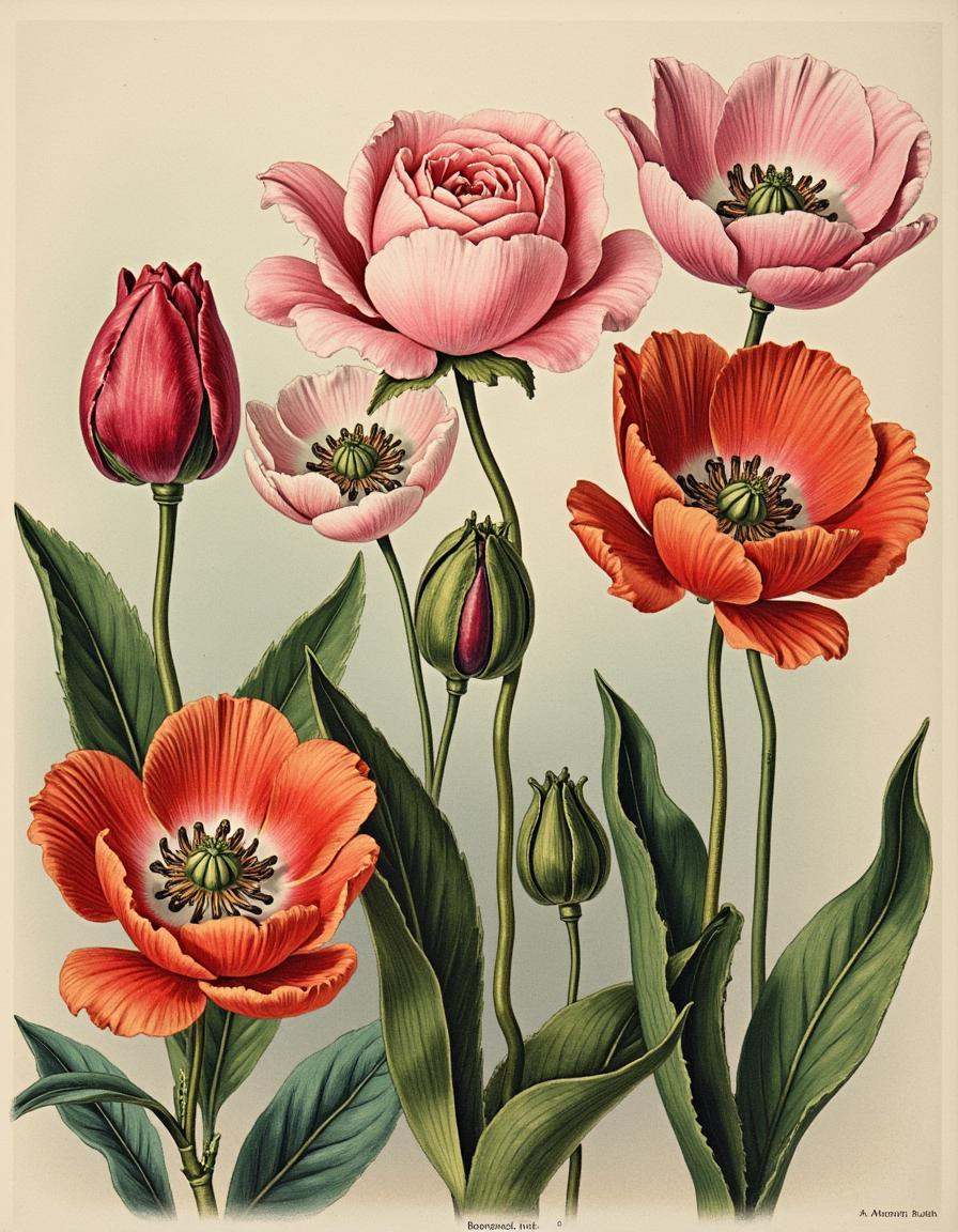 Vibrant tulips in full bloom,  ,  bontanica on Tensor.Art