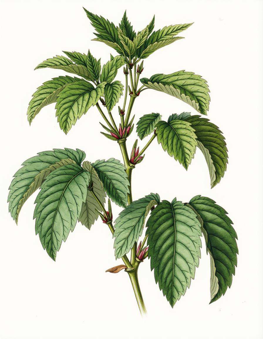 Mint sprigs with fresh green leaves,  ,  bontanica on Tensor.Art