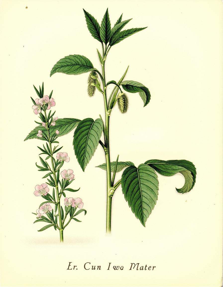 Thyme sprigs with tiny blossoms,  ,  bontanica on Tensor.Art