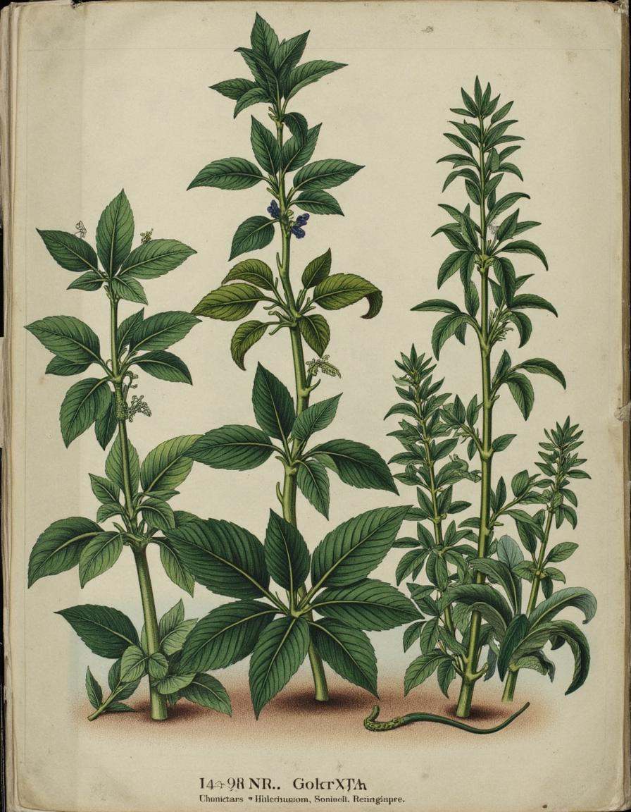 Sage leaves growing in clusters,  ,  bontanica on Tensor.Art