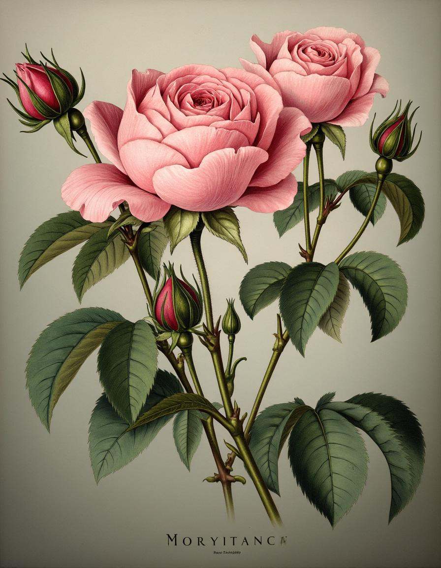 Budding rose surrounded by thorns,  ,  bontanica on Tensor.Art