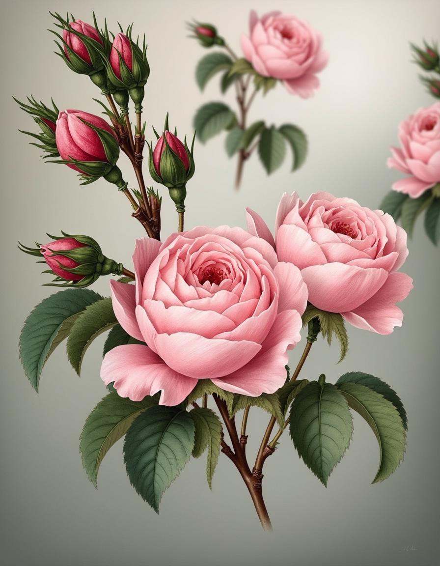 Blossoming cherry tree branch,  ,  bontanica on Tensor.Art