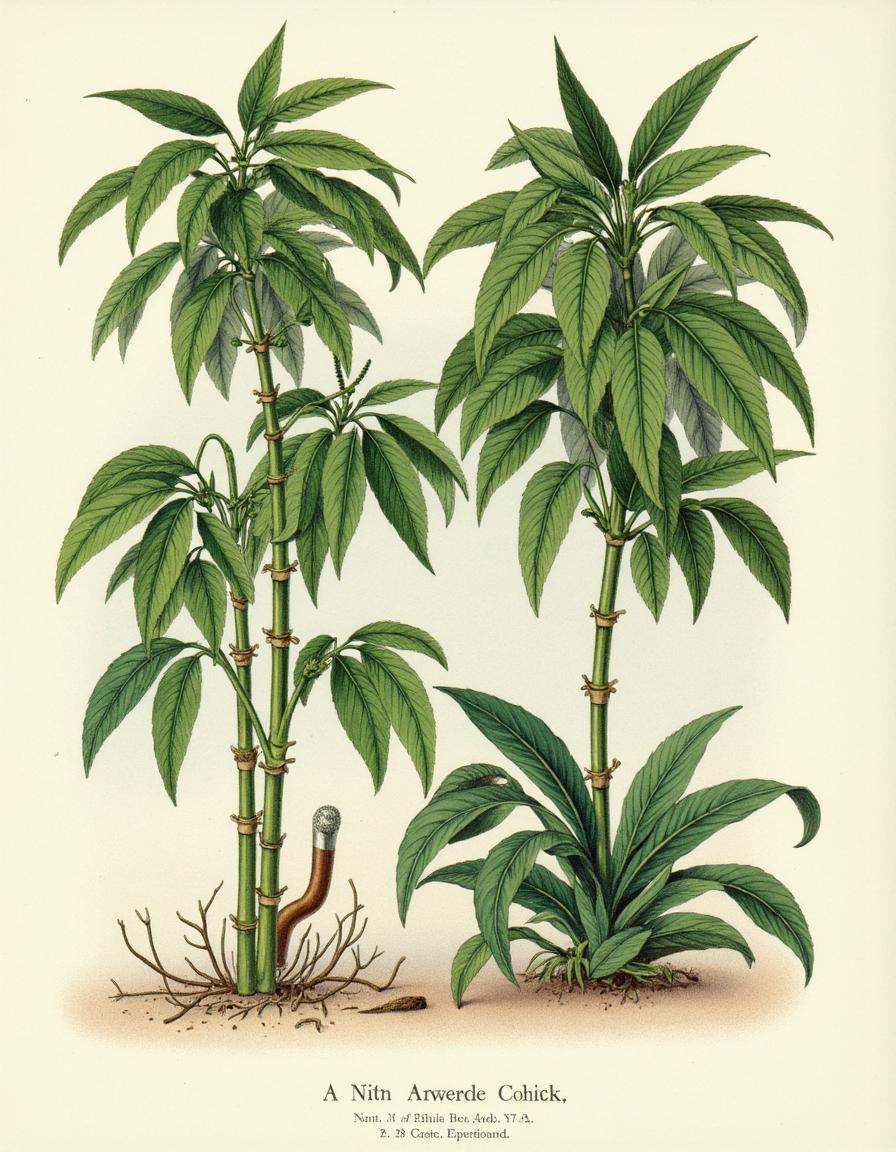 Bamboo stalks with lush green leaves,  ,  bontanica on Tensor.Art