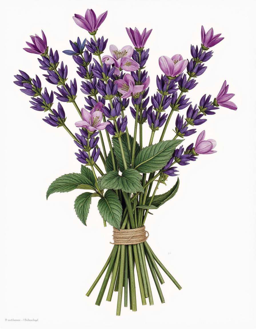 Lavender sprigs tied in a bundle,  ,  bontanica on Tensor.Art