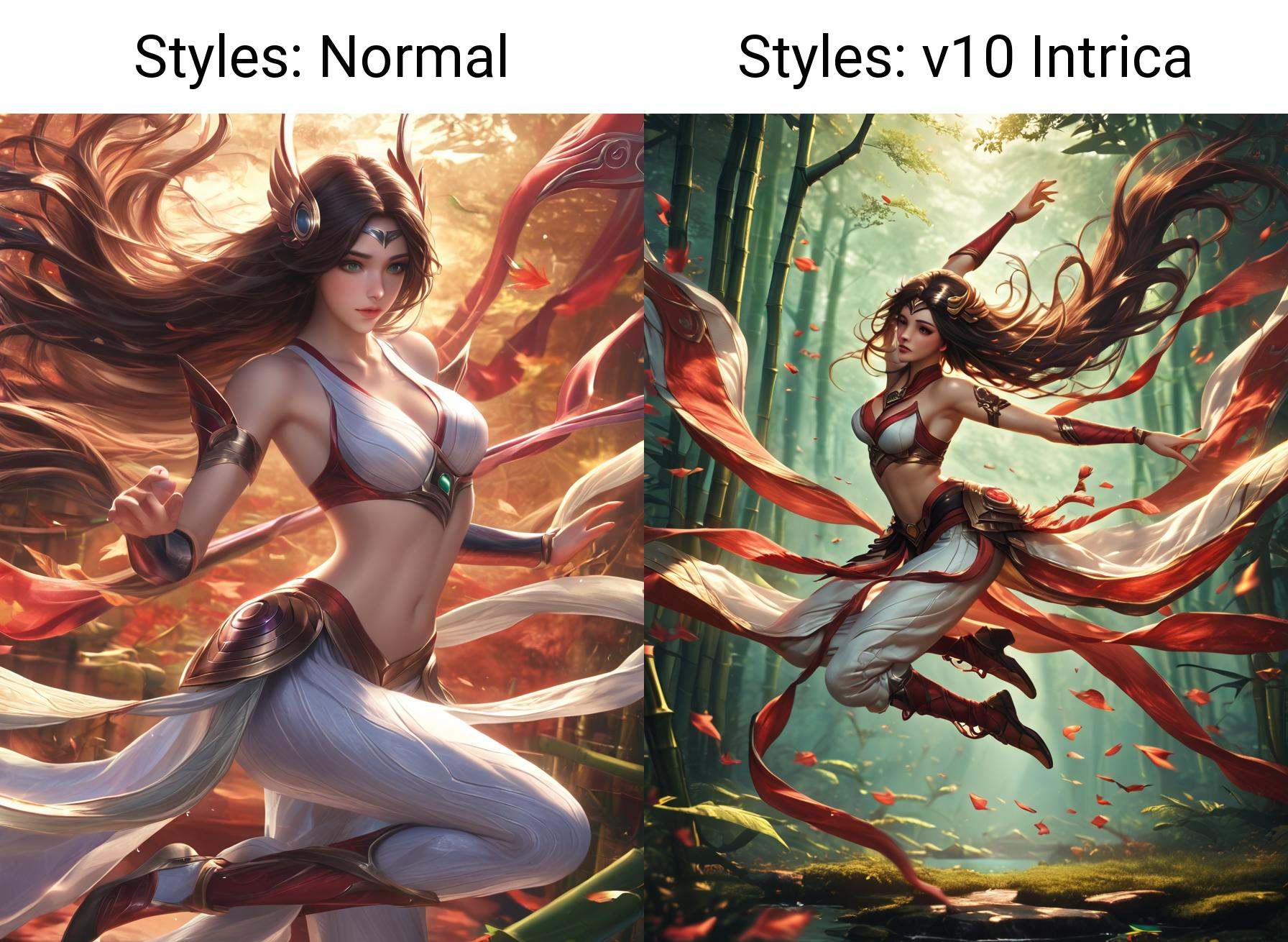 Irelia from League of Legends,  blade dancer,  long brown hair on Tensor.Art