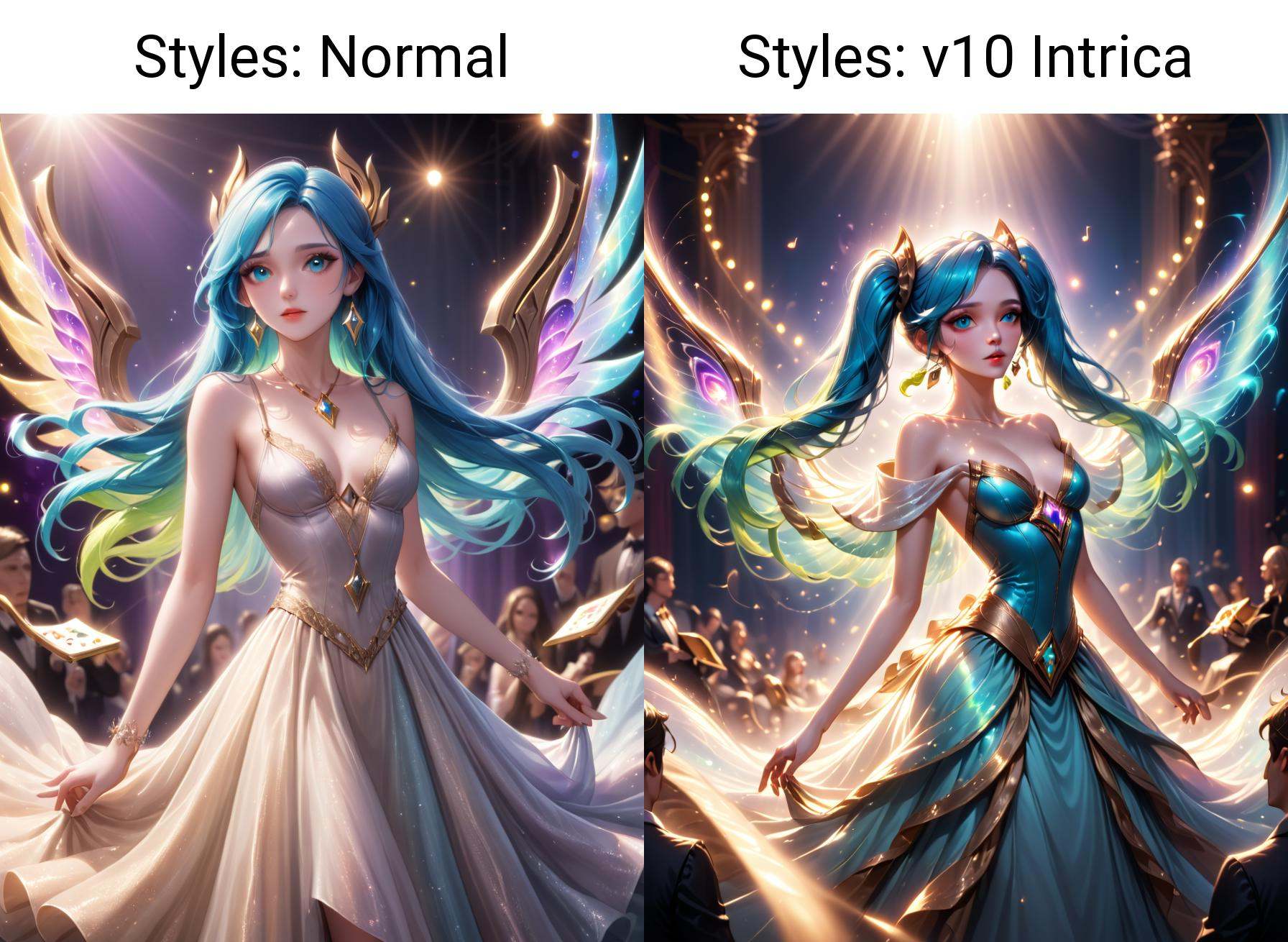 Sona from League of Legends,  maven of the strings,  long blue hair on Tensor.Art