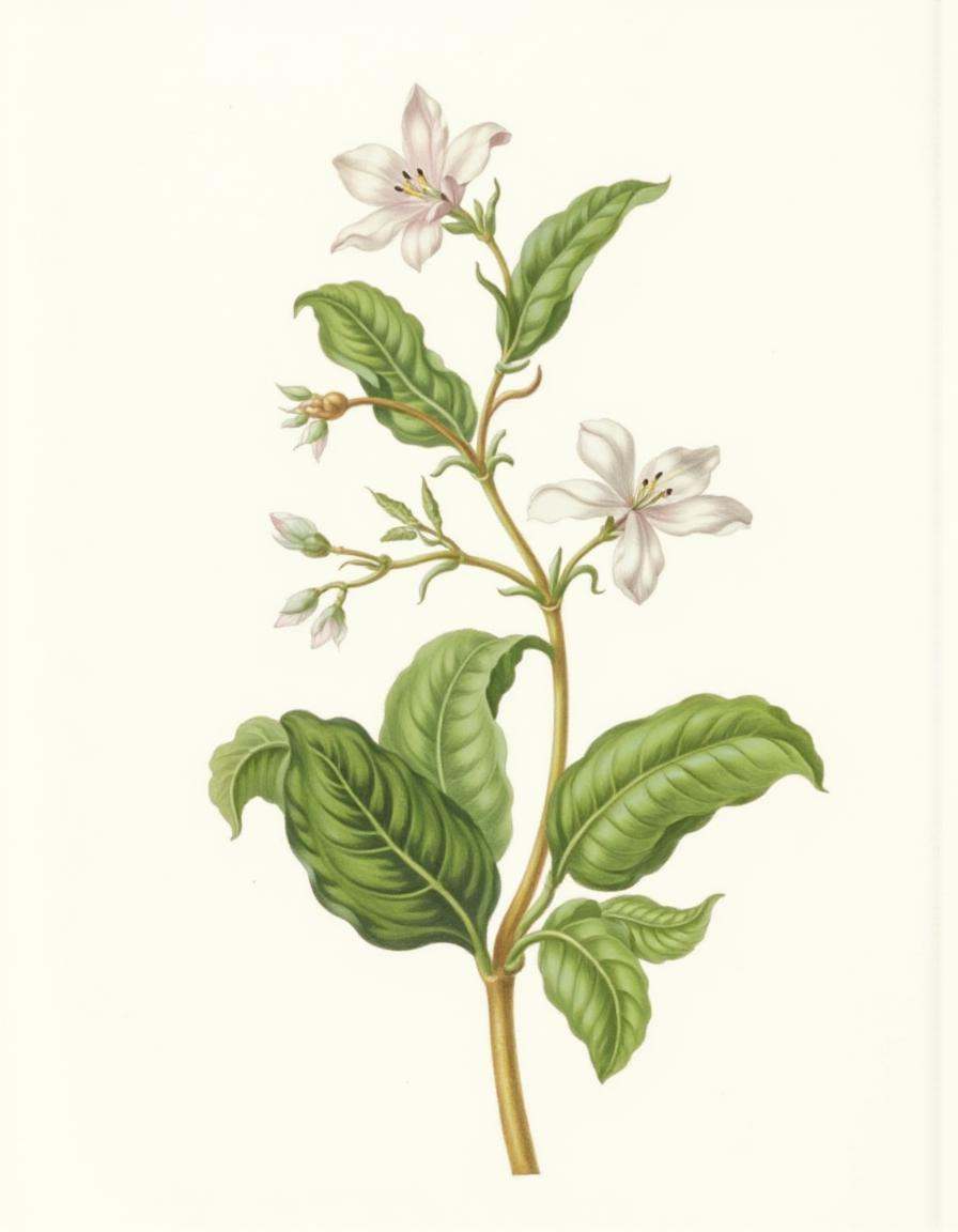 a bontanica style illustration,  Mint sprigs with fresh green leaves on Tensor.Art