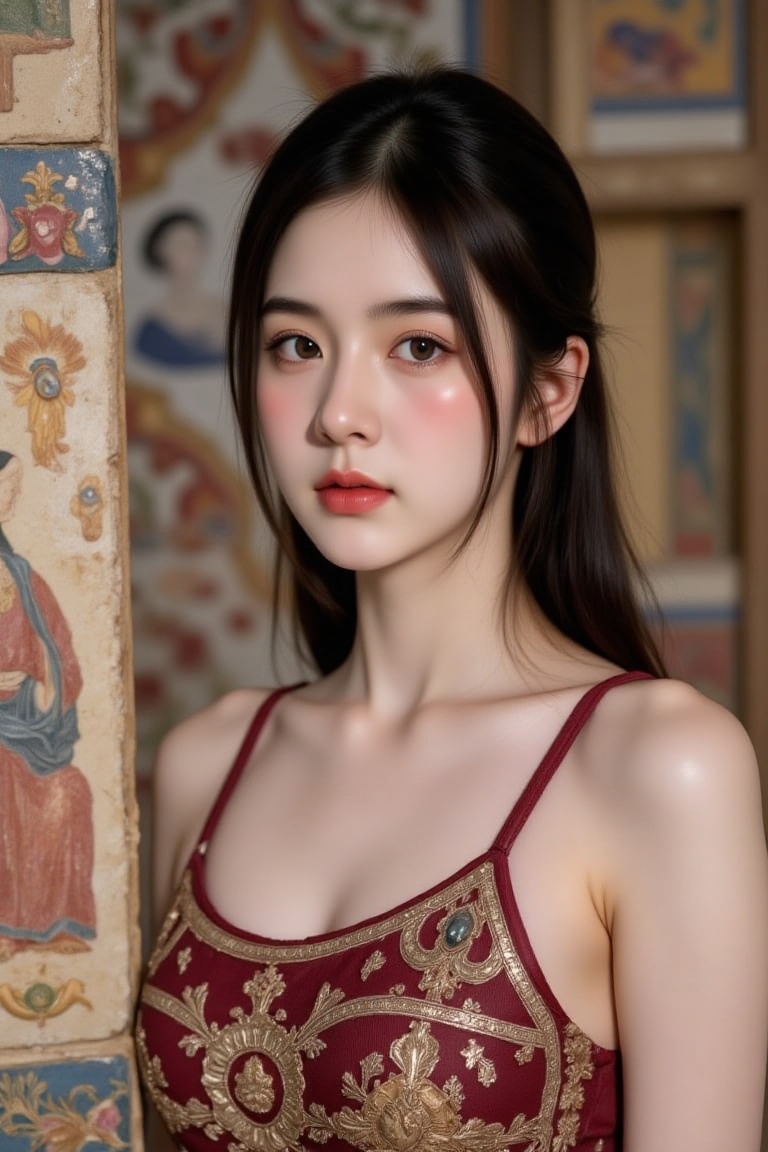 Byzantine Mosaics of a girl. ,  ,  portrait on Tensor.Art