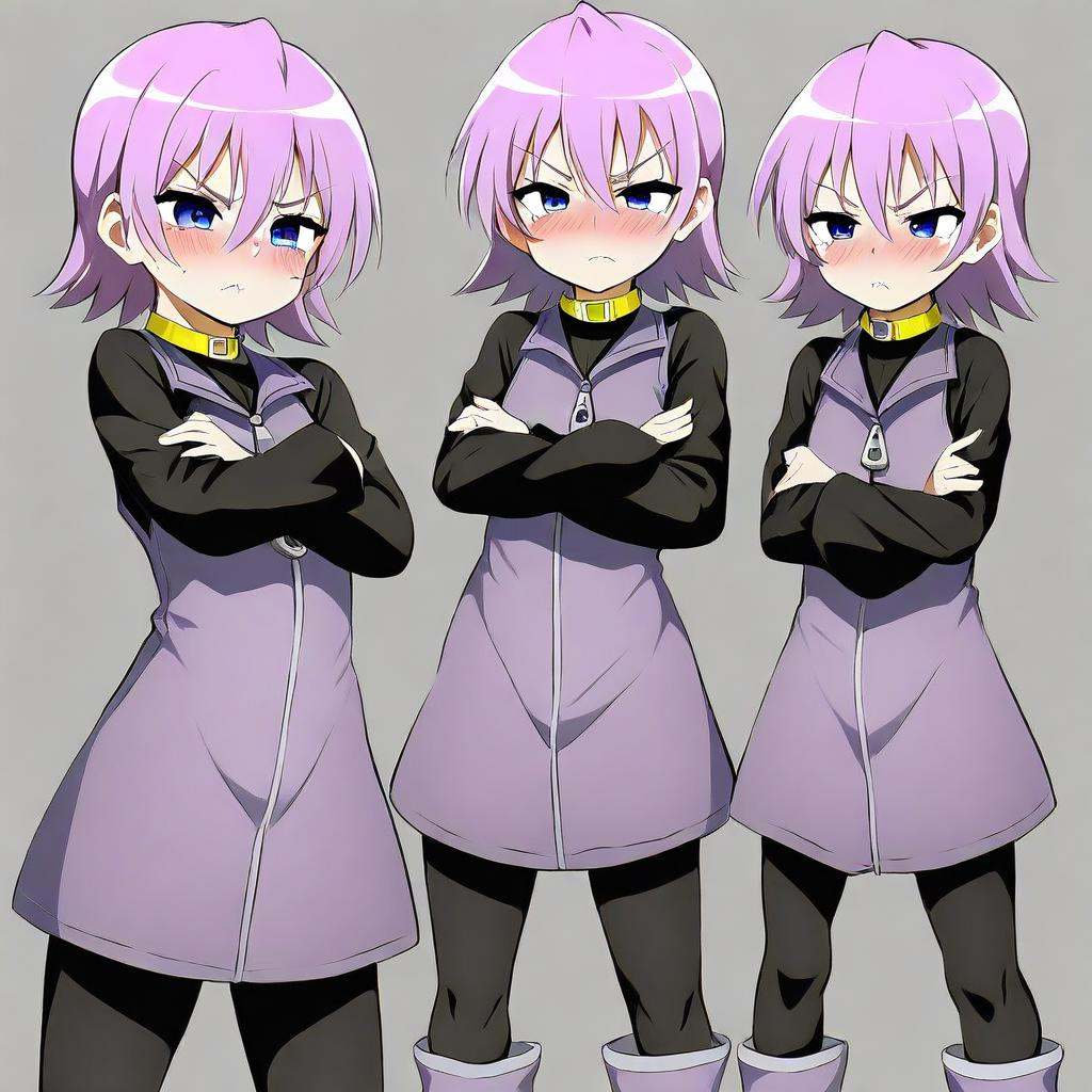 nanako,  short purple hair,  hair between eyes on Tensor.Art