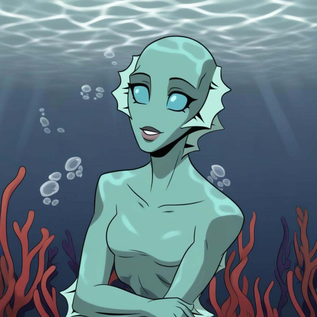 Nina_(Character),  fish person,  no pupils on Tensor.Art