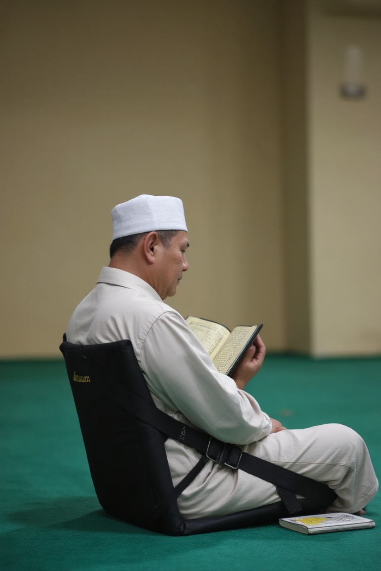 prabow0,  a middle-aged Asian man ,  wearing white muslim on Tensor.Art