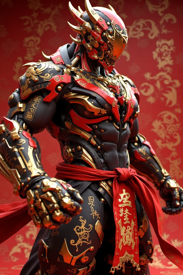 A powerful cybernetic warrior in a fusion of martial arts and futuristic armor design. His exosuit is a striking blend of...