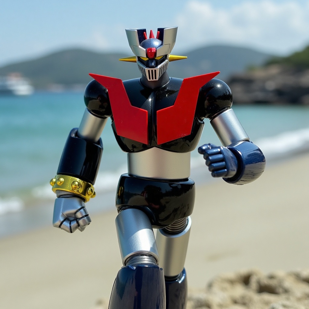 Close up of Mazinger Z running,  Super robot,  mecha on Tensor.Art