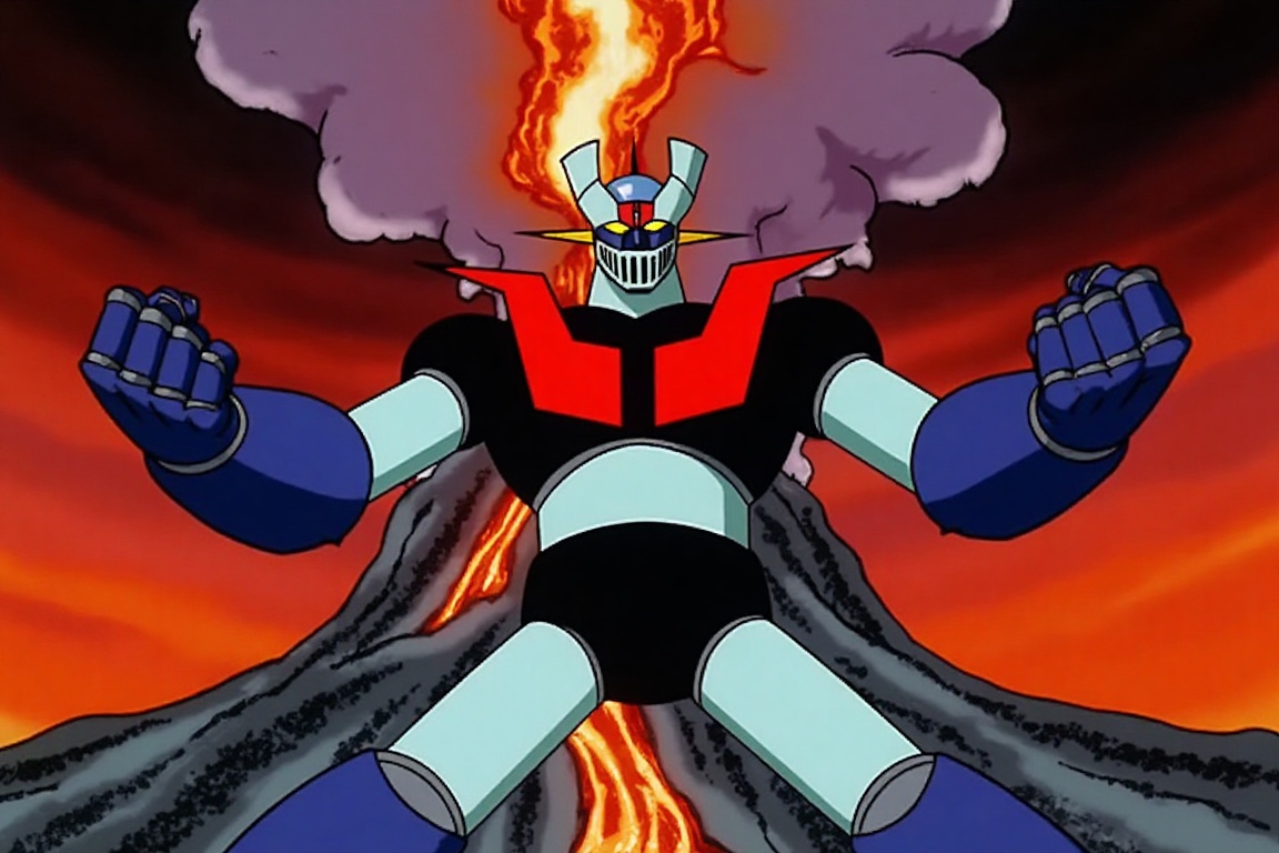 Anime of Mazinger Z standing,  close-up of upper body,  super robot on Tensor.Art