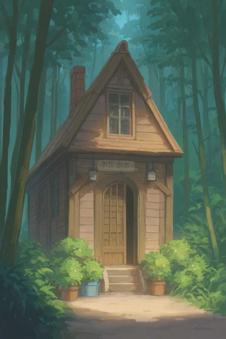 newest,  late,  awning chimney curtains dormer forest house nature no_humans outdoors plant potted_plant power_lines tree...