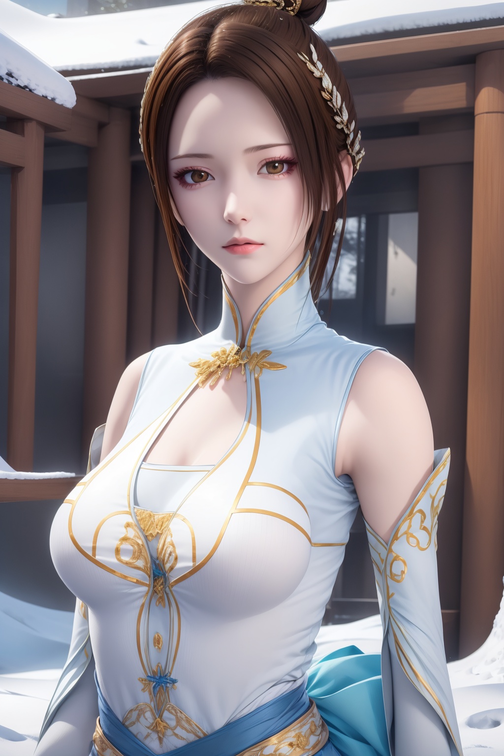 Snow,  1girl,  solo on Tensor.Art