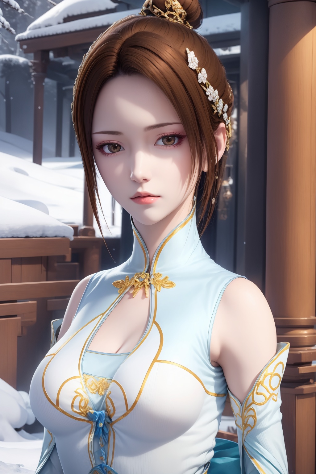 Snow,  1girl,  solo on Tensor.Art